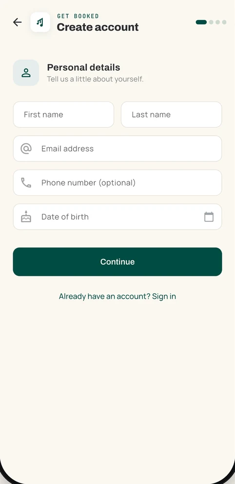 Mewzo app — Sign up in a minute